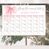 Bow Roze Coquette Raad de Verwachte Datum kalender Poster