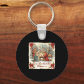 Bow Santa Christmas Nativity Scene Every Knee Shal Sleutelhanger (Voorkant)