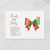 Bow Santa hat Christmas Baby shower Books for baby Informatiekaartje (Voorkant)