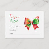 Bow Santa hat Christmas Baby shower Diaper raffle Informatiekaartje (Voorkant)