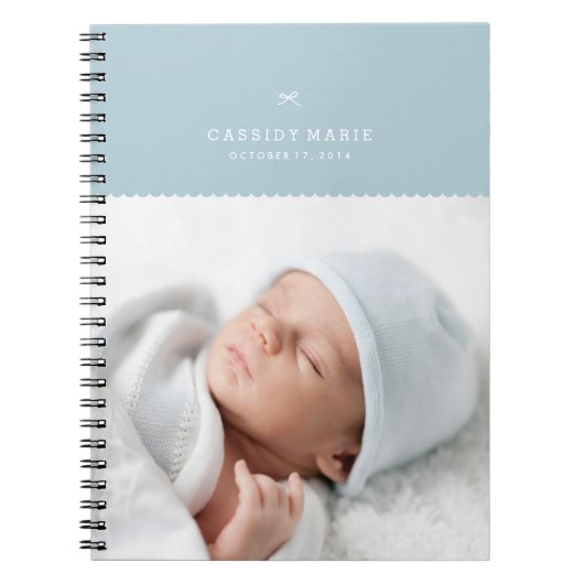 Bow & Scallops Journal - Blauw Notitieboek (Voorkant)