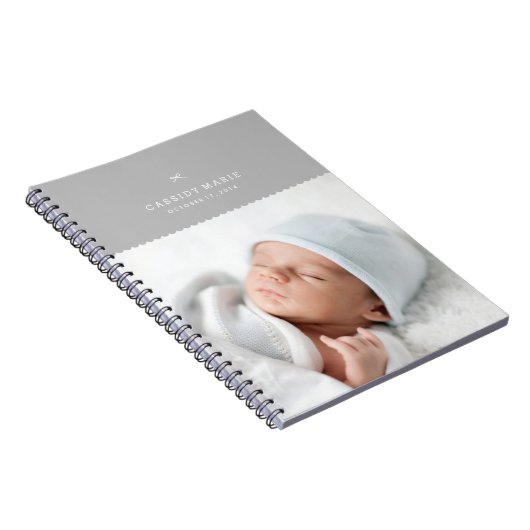 Bow & Scallops Journal - Grijs Notitieboek (Rechterzijde)