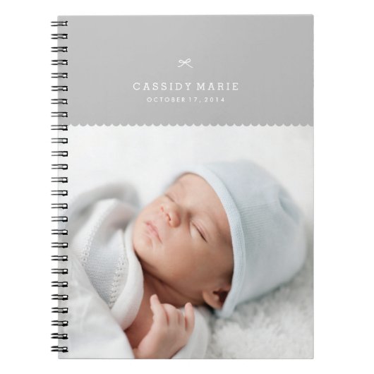 Bow & Scallops Journal - Grijs Notitieboek (Voorkant)