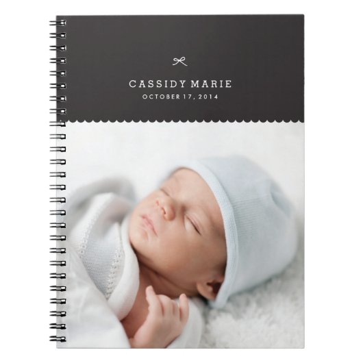 Bow & Scallops Journal - Zwart Notitieboek (Voorkant)