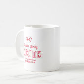 Bow Senior Custom Jaar Script Afgestudeerd Univers Koffiemok (Voorkant links)