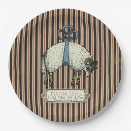  Bow Sheep™ Collectie - Birth Info / 9 inch Papieren Bordje