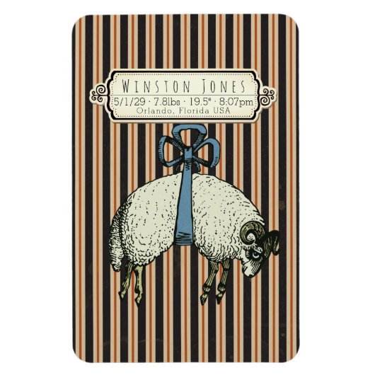  Bow Sheep™ Collectie - Birth Info / Magneet (Verticaal)