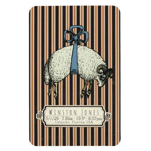  Bow Sheep Collectie™ - Birth Info / Magneet (Verticaal)