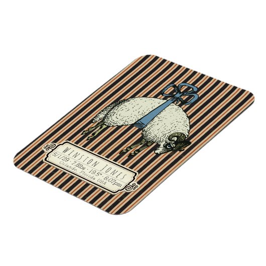  Bow Sheep Collectie™ - Birth Info / Magneet (Linkerzijde)