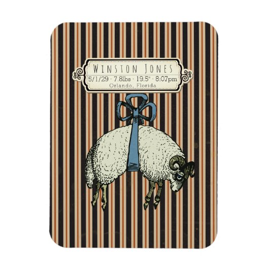  Bow Sheep™ Collectie - Birth Info / Magneet (Verticaal)
