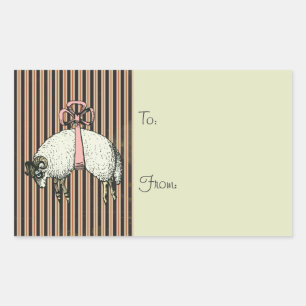 BOW Sheep DESIGNER OPTIES~ Square Stickers