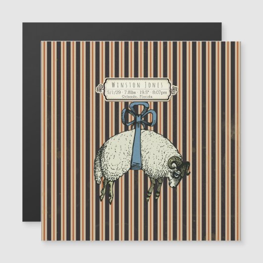  Bow Sheep™ - Magnetische Kaart met Envelop (Voorkant / Achterkant)