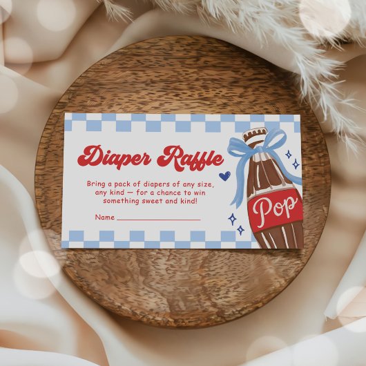 Bow She's Ready to Pop Baby Shower Diaper Raffle Informatiekaartje