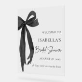 Bow She's Tying the Knot Bruiloftsfeest Verwelkomi Acryl Bord (Hoek)