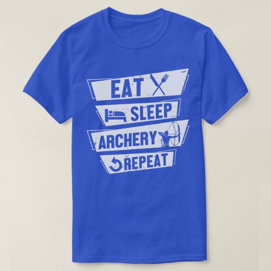 Bow Shooting Archer Eat Sleep Archery Herhalen T-shirt (Design voorkant)