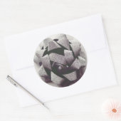 Bow Silver cadeau-boog Ronde Sticker (Envelop)
