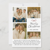 Bow Simple Family Christmas Card Feestdagenkaart (Voorkant)