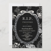 Bow Skull RIP 20s 30th Birthday Party Youth Photo Kaart (Voorkant)