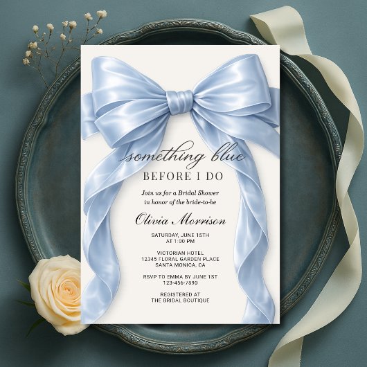 Bow Something Blue Before I Do Bruidsfeest Kaart