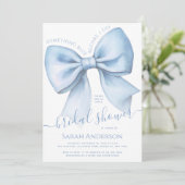Bow Something Blue Before I Do Chic Bridal Shower Kaart (Staand voorkant)