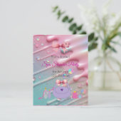 Bow Spa Slumber Birthday Party Invitation Kaart (Staand voorkant)