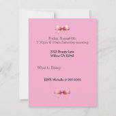 Bow Spa Slumber Birthday Party Invitation Kaart (Achterkant)