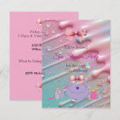 Bow Spa Slumber Birthday Party Invitation Kaart (Voorkant / Achterkant)
