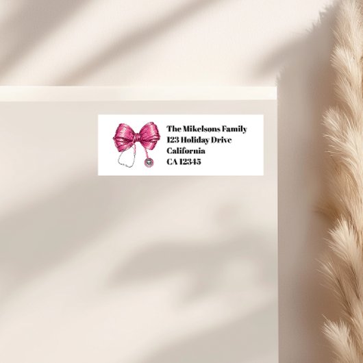 Bow Stethoscope Nursing School Afstuderen Etiket