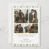 Bow Stripe Family Photo Christmas Holiday Card Feestdagenkaart (Achterkant)