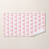 Bow Stripe Roze Patroon Handdoek (Handdoek)
