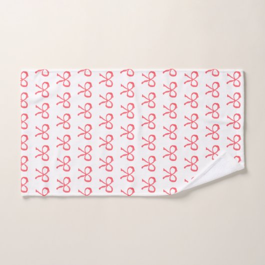Bow Stripe Roze Patroon Handdoek (Handdoek)
