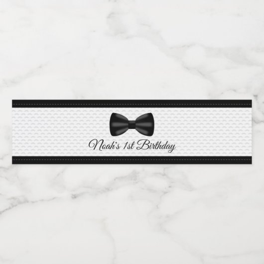 Bow Stropdas 1s Verjaardag Klein Man Waterfles Lab Waterfles Etiket (Enkel label)