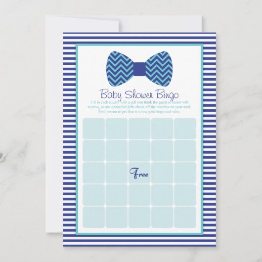 Bow Stropdas Baby shower Bingo Kaarten (Voorkant)