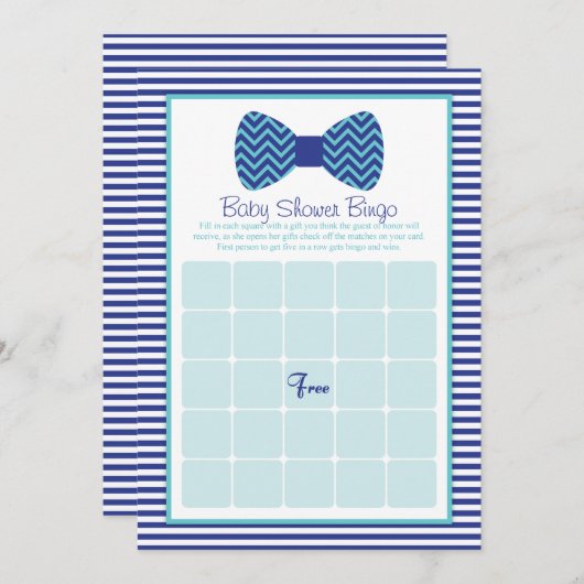 Bow Stropdas Baby shower Bingo Kaarten (Voorkant / Achterkant)
