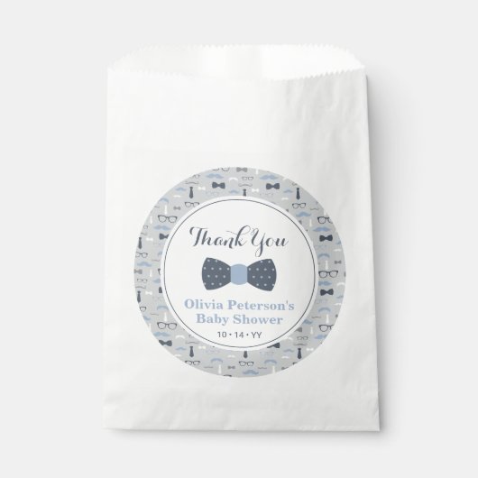 Bow Stropdas Baby shower Favor Bag Bedankzakje (Voorkant)