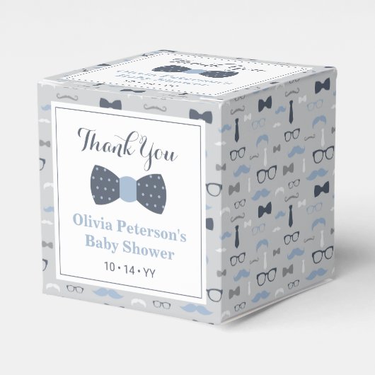 Bow Stropdas Baby shower Favor Box Bedankdoosjes (Voorkant Zijde)