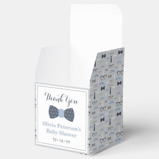Bow Stropdas Baby shower Favor Box Bedankdoosjes (Geopend)