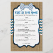 Bow Stropdas Baby shower Games phone/baby name (Achterkant)