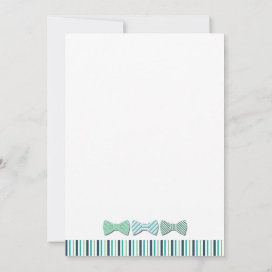 Bow Stropdas Baby shower Uitnodiging/marineschildp Kaart (Achterkant)
