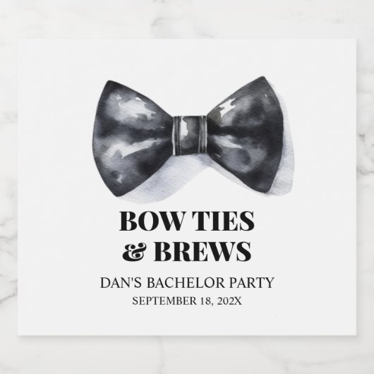 Bow Stropdas Bachelor Party Groomsman Bier Etiket (Enkel label)