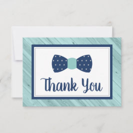 Bow Stropdas bedankje, Navy, Aqua Bedankkaart