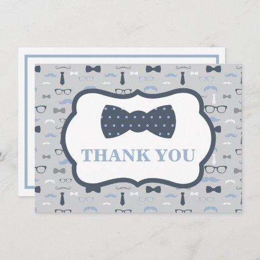 Bow Stropdas bedankpas Kaart (Voorkant / Achterkant)
