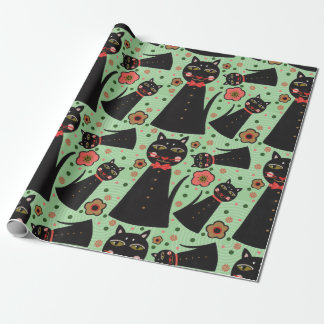 Bow Stropdas Black Cat Wrapping Paper Cadeaupapier