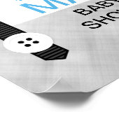 Bow stropdas blauw grijs babyjongetje welkomstbord poster (Hoek)