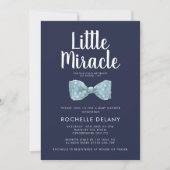 Bow stropdas Blue Little Mirakel Baby shower Kaart (Voorkant)