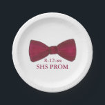 Bow Stropdas Bowtie Formele Prom Wedding Aangepast Papieren Bordje<br><div class="desc">Voorziet een originele markeringsillustratie van een stropdas van de Bourgognige boog. Ideaal voor bruiloften, verlovingen, proms, verjaardagen en andere feestelijkheden. Eenvoudig personaliseer met uw gebeurtenisinformatie. Overeenkomende servetten beschikbaar. De ontwerper is beschikbaar aan creëer en uploadt douaneontwerpen om de kleuren en de thema's van uw bruiloft aan te passen of gebeurtenis-klik...</div>