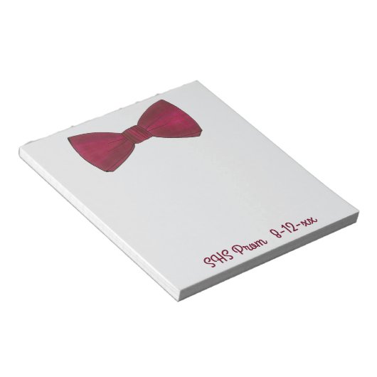 Bow Stropdas Bowtie Prom Wedding Favor Custom Noti Notitieblok (Schuin)