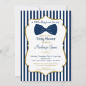 Bow Stropdas Boy Baby shower Invitation Navy Blue Kaart (Voorkant)