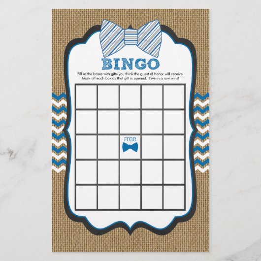 Bow Stropdas Boy Baby shower Spellen paars/bingo (Achterkant)