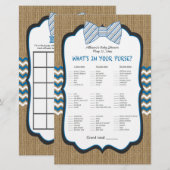 Bow Stropdas Boy Baby shower Spellen paars/bingo (Voorkant / Achterkant)